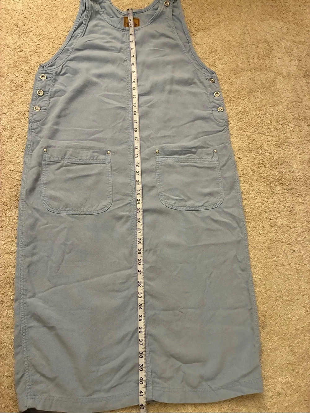 Vintage 90s AMI Tencel Overall Jumper Midi Dress Blue L